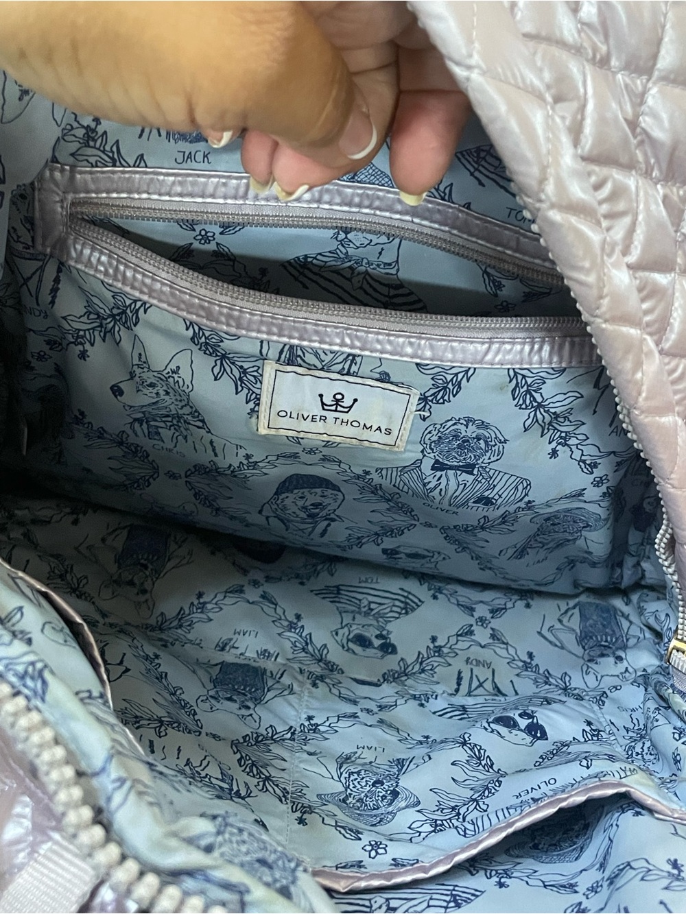 Oliver Thomas 24 + 7 Tennis Backpack, Lavender Quilted - Picture 12 of 13